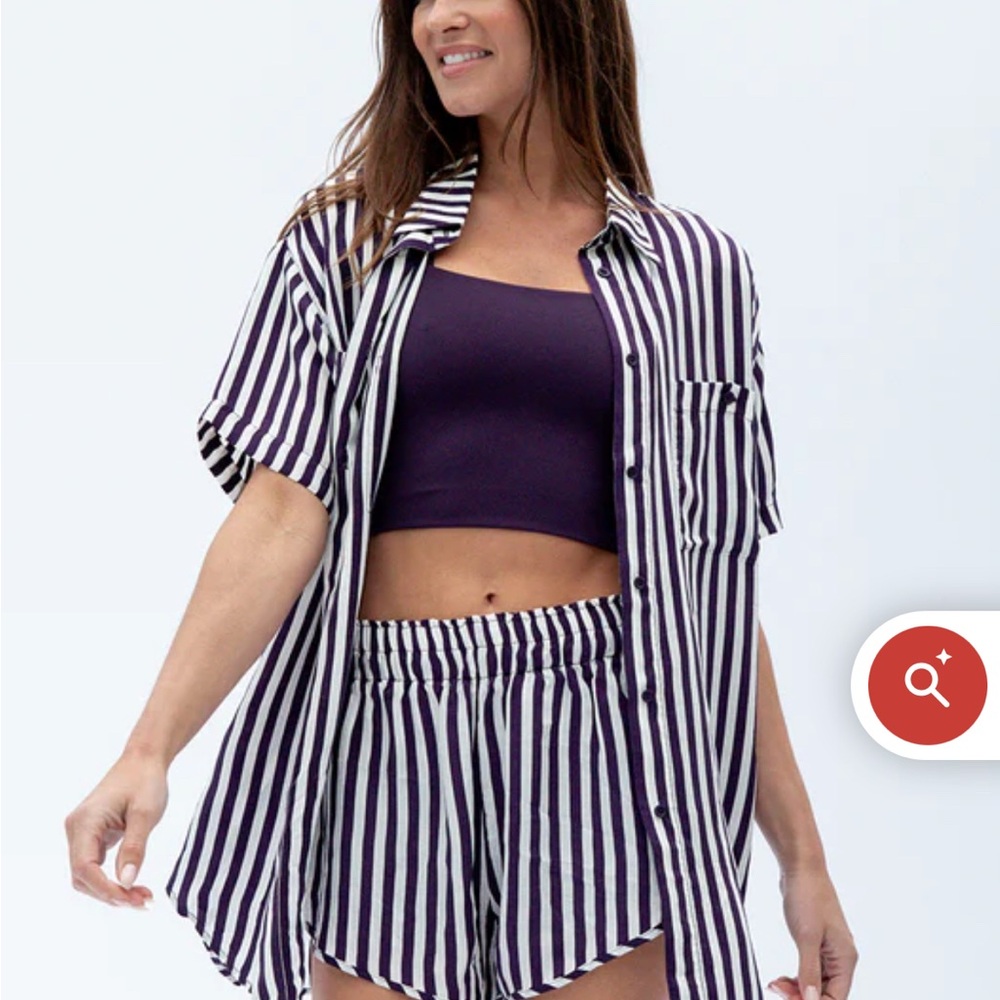 Left On Friday Black and White Striped Blouse